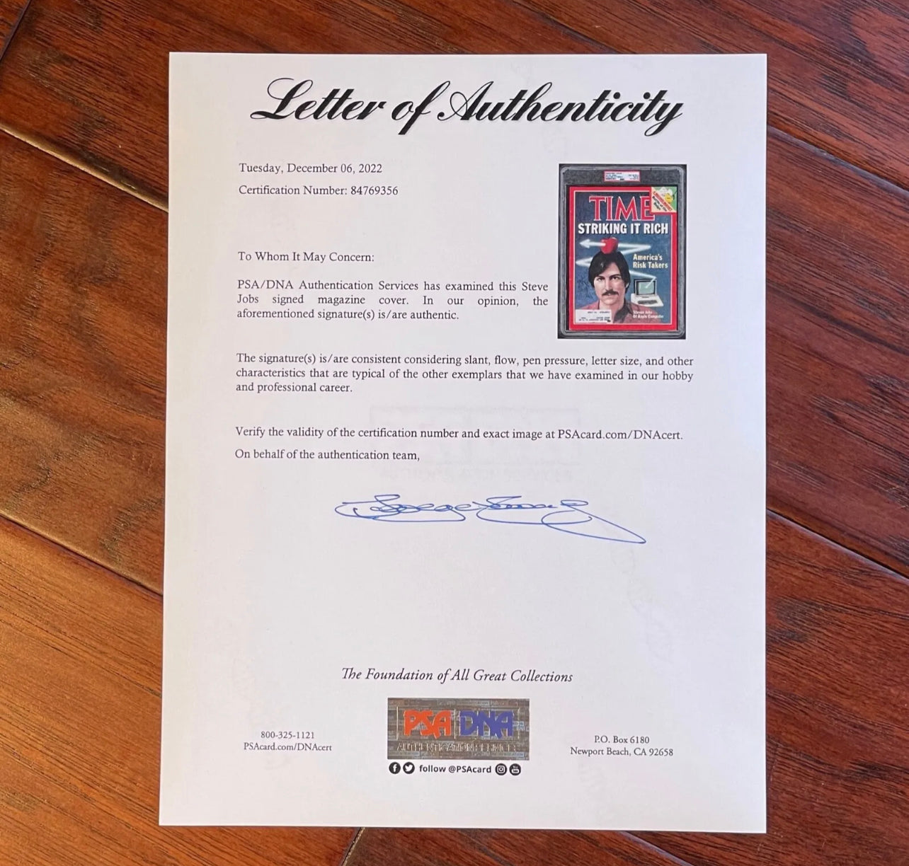 STEVE JOBS * PSA/DNA * Scarce Autograph TIME Magazine APPLE Computer Signed