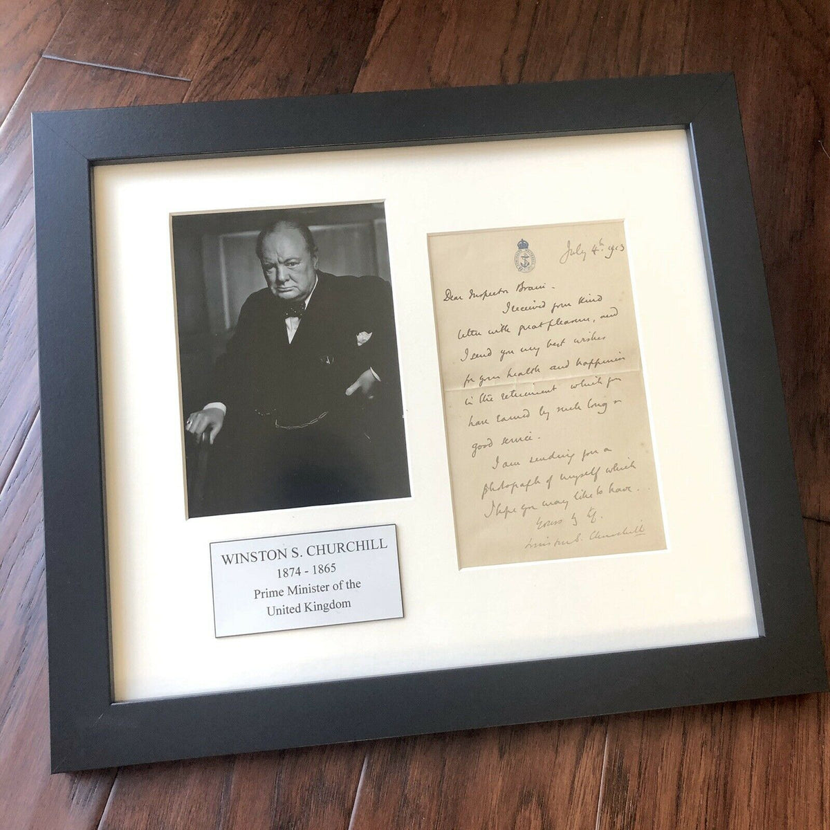 WINSTON S. CHURCHILL * JSA LOA * Authentic Handwritten AUTOGRAPH Letter SIGNED
