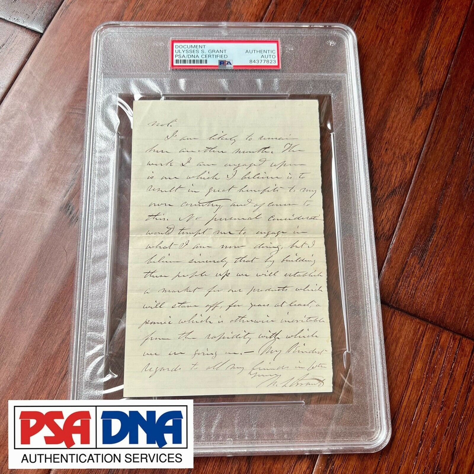 ULYSSES S. GRANT * PSA/DNA Slab * Autograph Letter Feuding James Garfield Signed