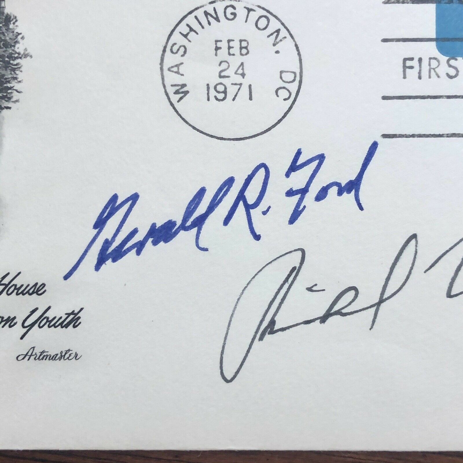 GERALD FORD & RICHARD NIXON * JSA LOA * Hand Signed Autograph Envelope First Day