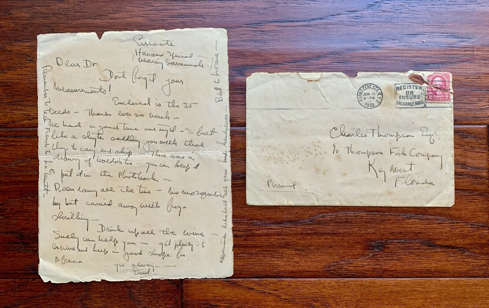 ERNEST HEMINGWAY * BAS * Handwritten Autograph LETTER * "Green Hills of Africa"