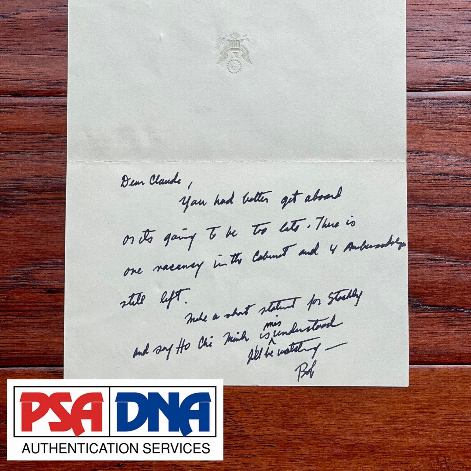 ROBERT F KENNEDY * PSA 10 Autograph Jokes Re Vietnam & Run for President Signed