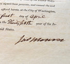 President JAMES MONROE * AUTOGRAPH SIGNED as Secretary of State Certifies Judge