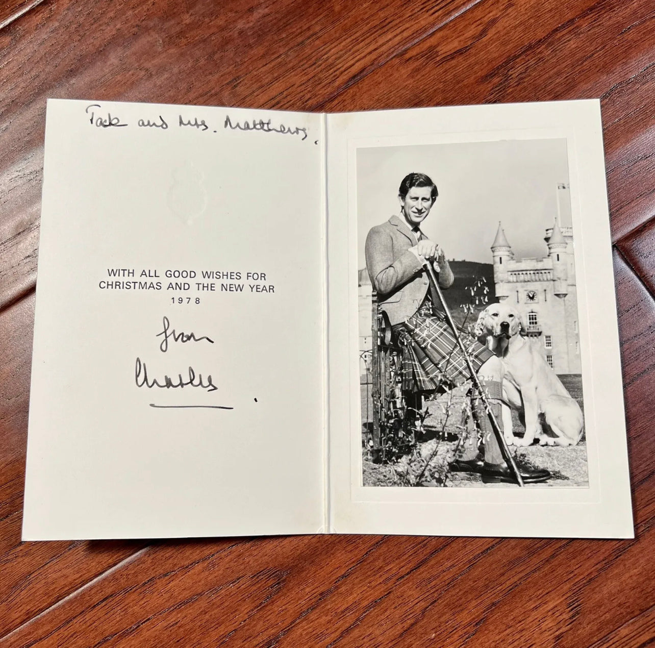 KING CHARLES III * PSA/DNA * Signed 1978 Christmas Card Autograph * Prince