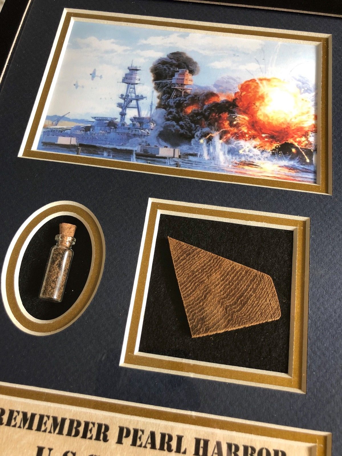 USS ARIZONA * Authentic DECK WOOD Artifact * PEARL HARBOR December 7, 1941 * COA