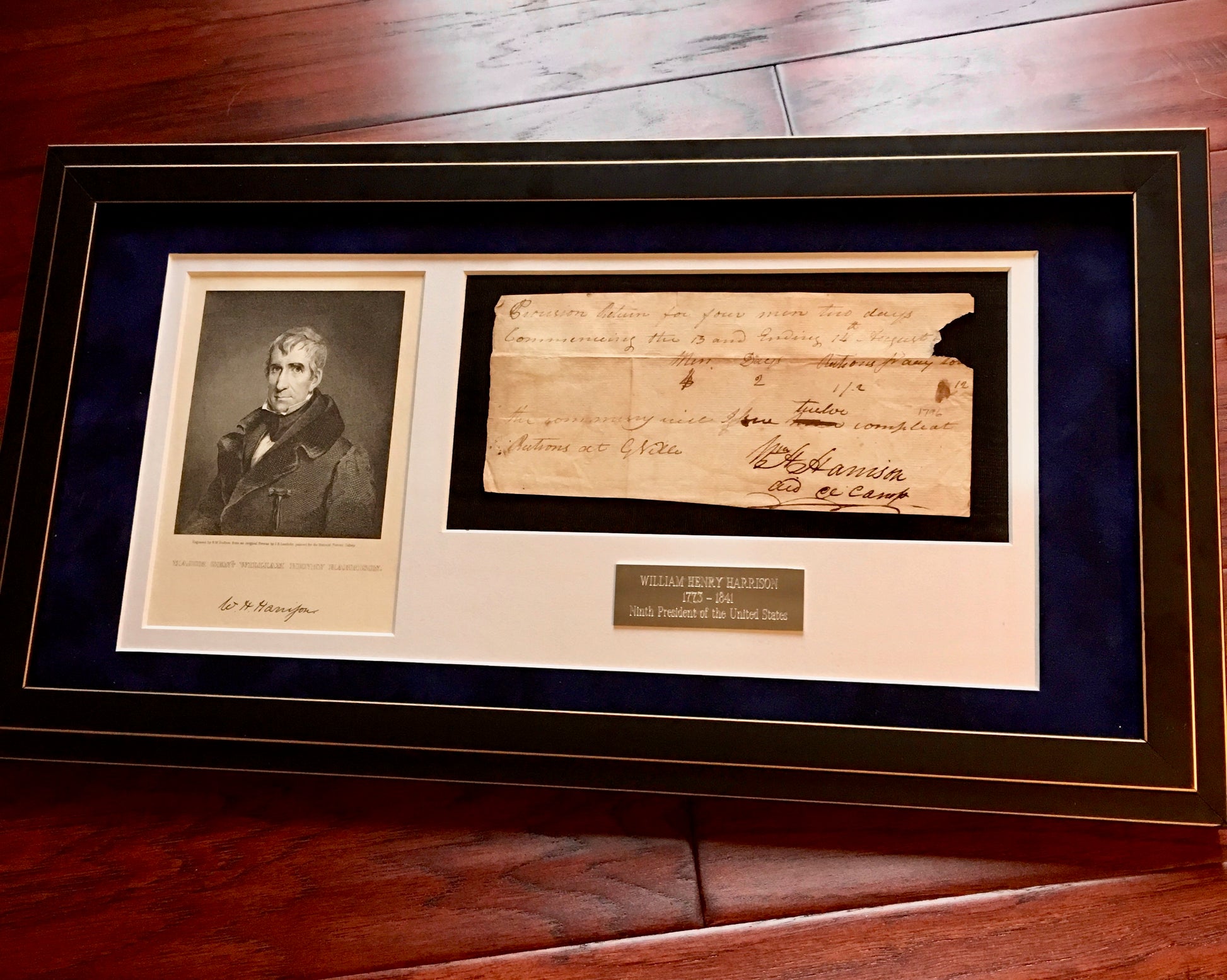 WILLIAM HENRY HARRISON * Rare AUTOGRAPH Note SIGNED * President Signature