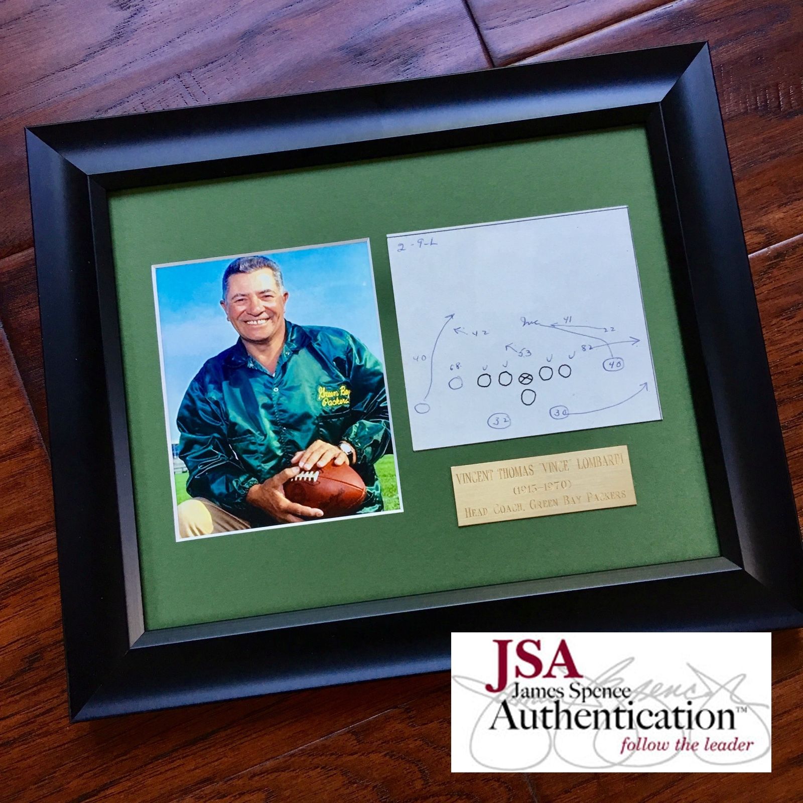 VINCE LOMBARDI Scarce Handwritten Play * JSA COA * Packers