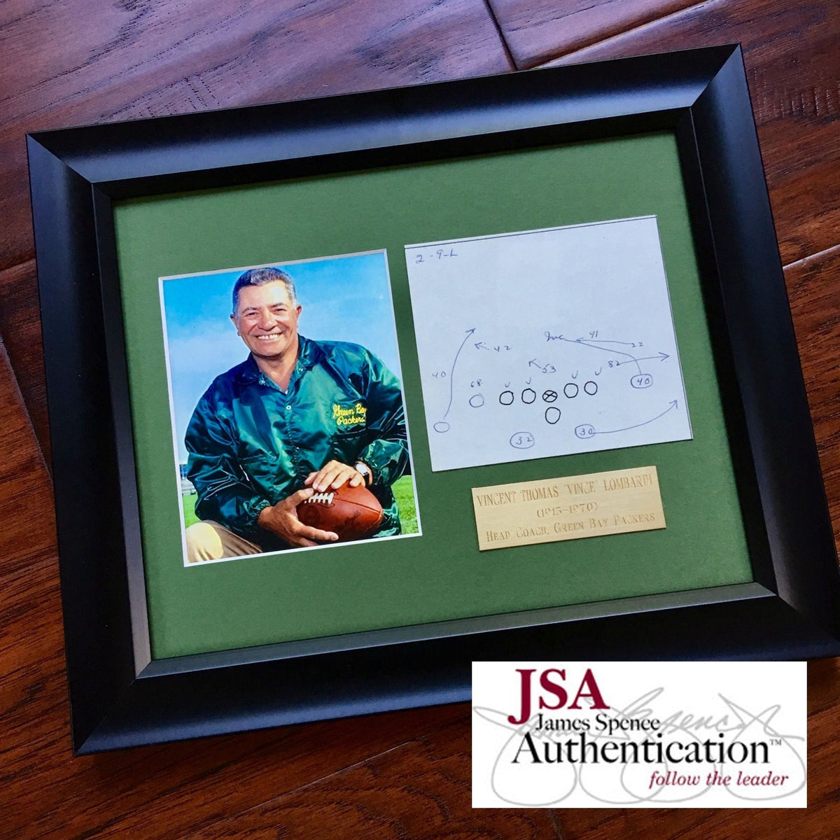 VINCE LOMBARDI Scarce Handwritten Play * JSA COA * Packers