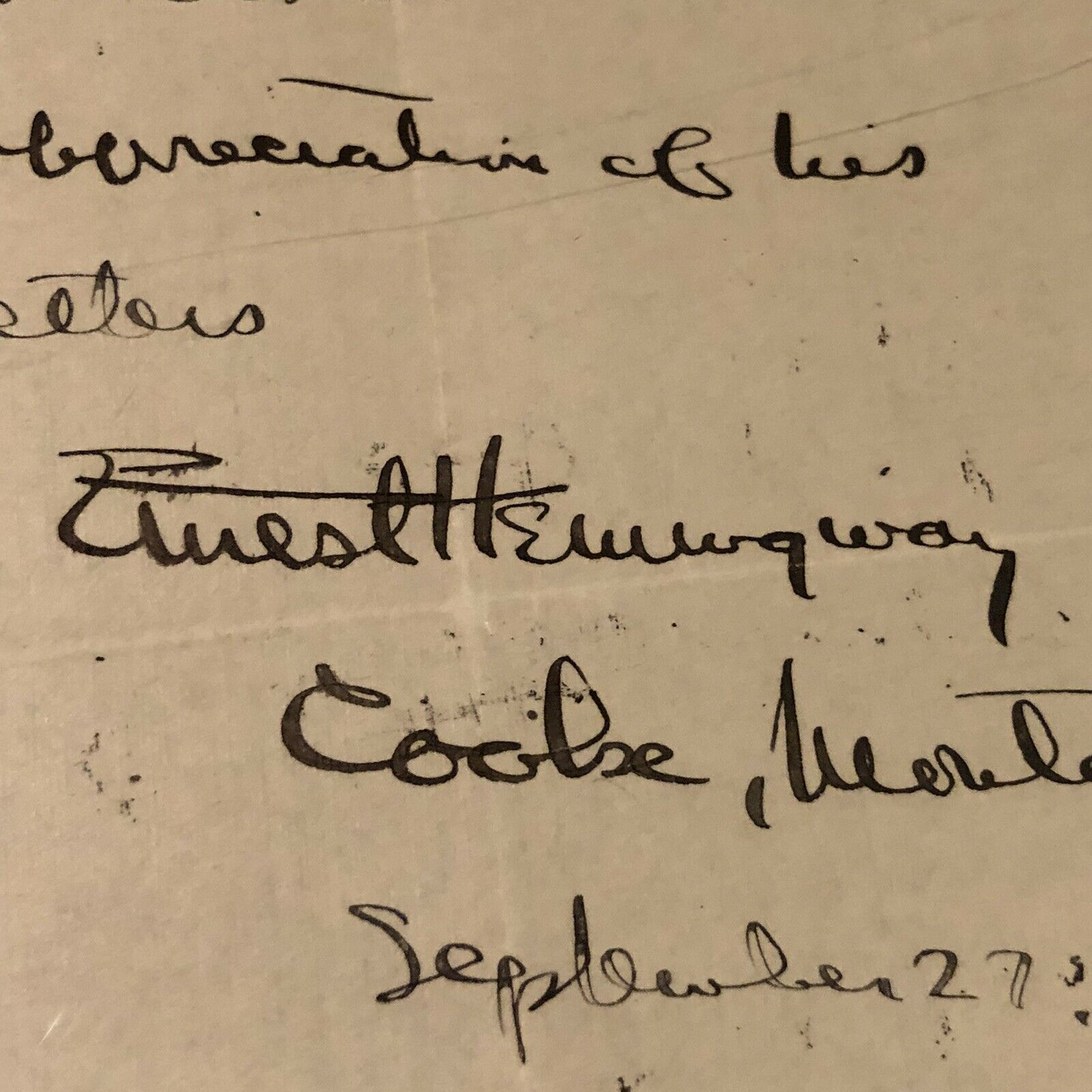 ERNEST HEMINGWAY * JSA LOA * Handwritten Autograph Note Signed * Book Author