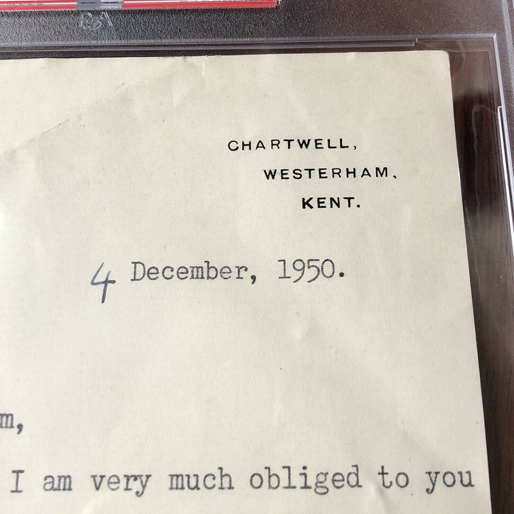 WINSTON S CHURCHILL * PSA/DNA Slab * Autograph Birthday Letter Signed *