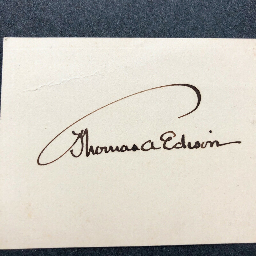 THOMAS EDISON * JSA * Authentic Handwritten AUTOGRAPH SIGNED * Full Signature