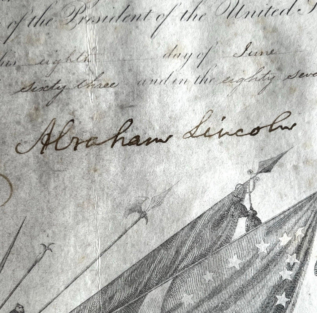 ABRAHAM LINCOLN * PSA * Signed Appointment for GETTYSBURG HERO Autograph 1863