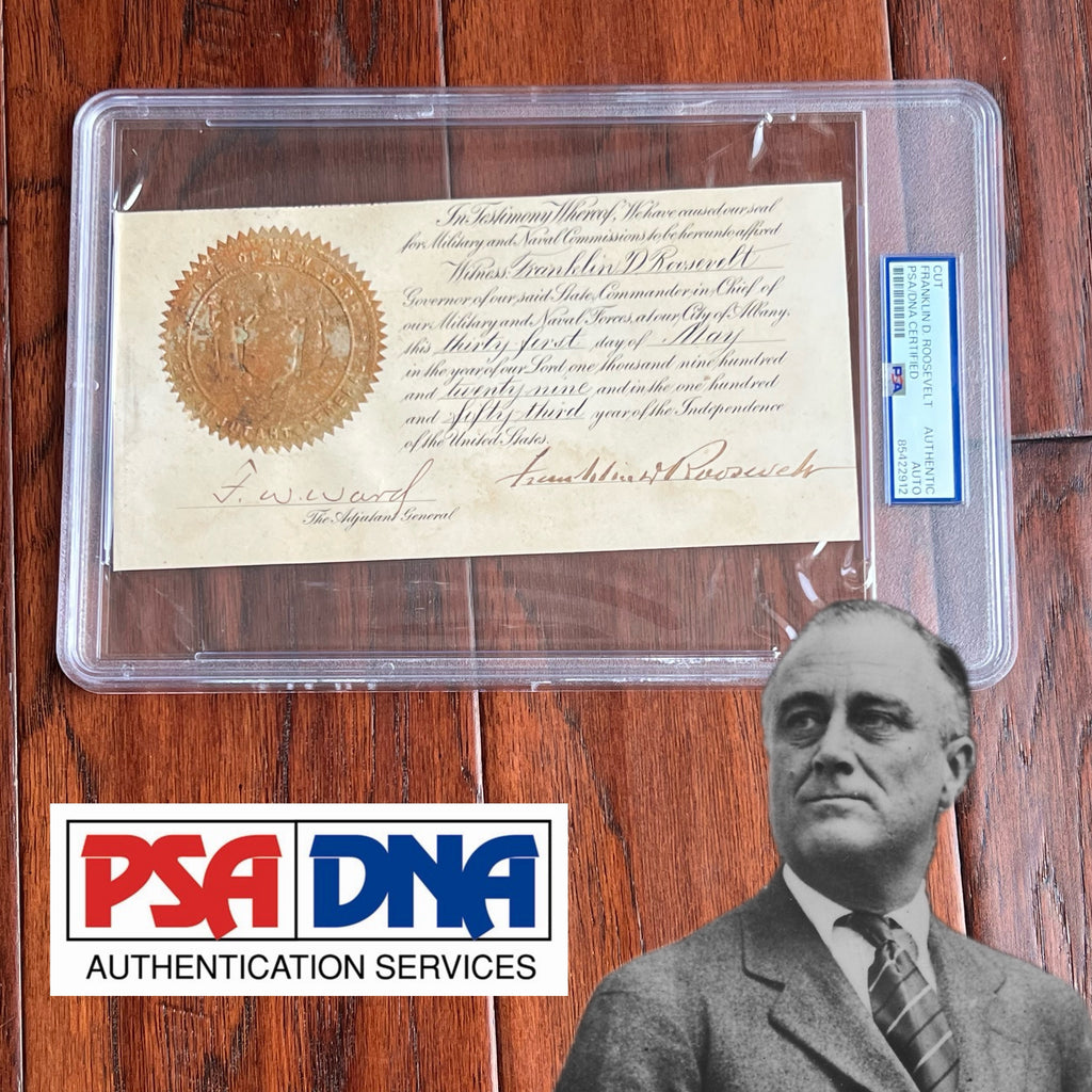 FRANKLIN D. ROOSEVELT * PSA * AUTOGRAPH DOCUMENT SIGNED AS GOVERNOR OF NY * FDR