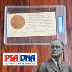 FRANKLIN D. ROOSEVELT * PSA * AUTOGRAPH DOCUMENT SIGNED AS GOVERNOR OF NY * FDR