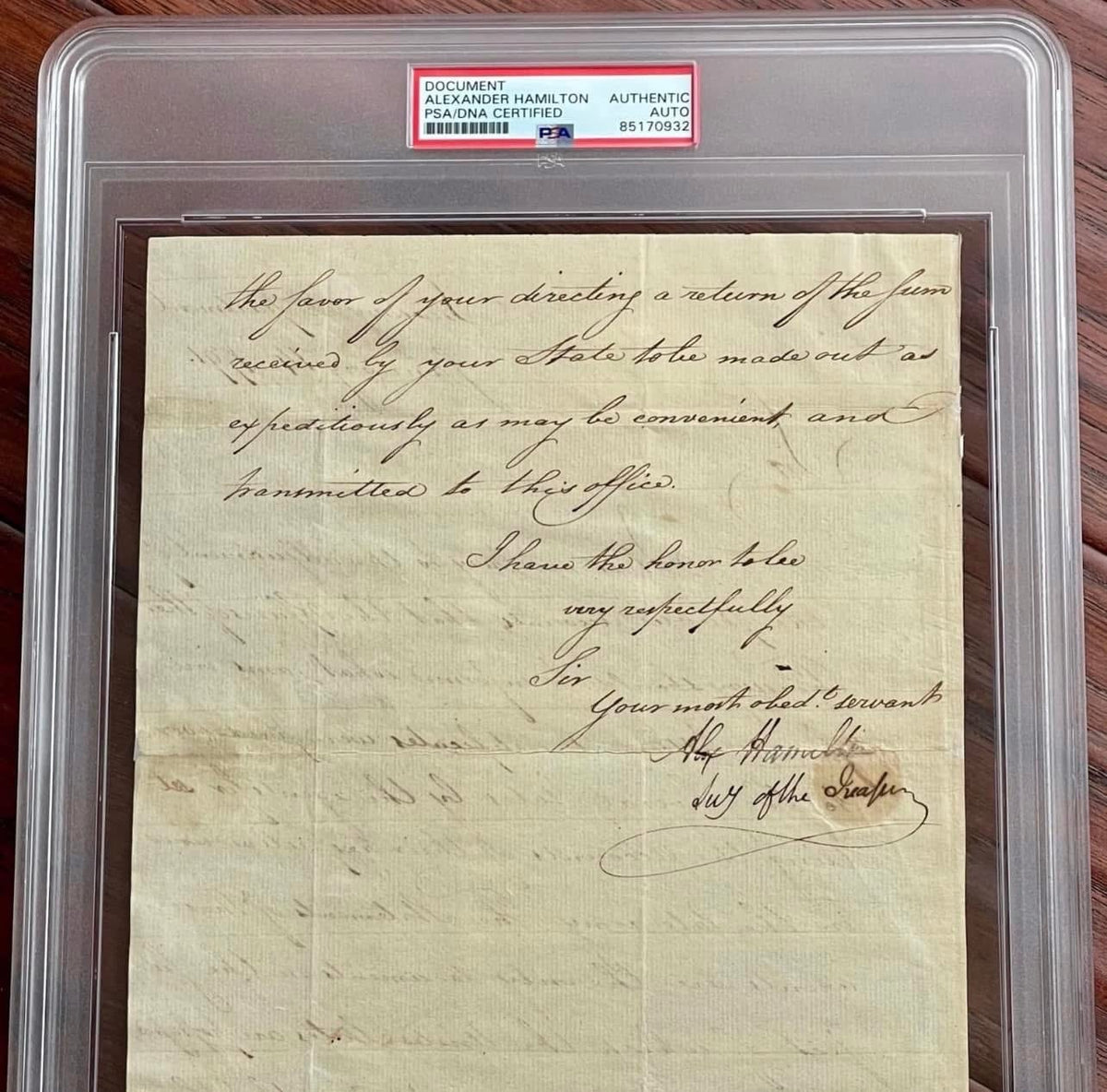ALEXANDER HAMILTON * PSA * Letter Signed Settling Revolutionary War Veterans Pensions