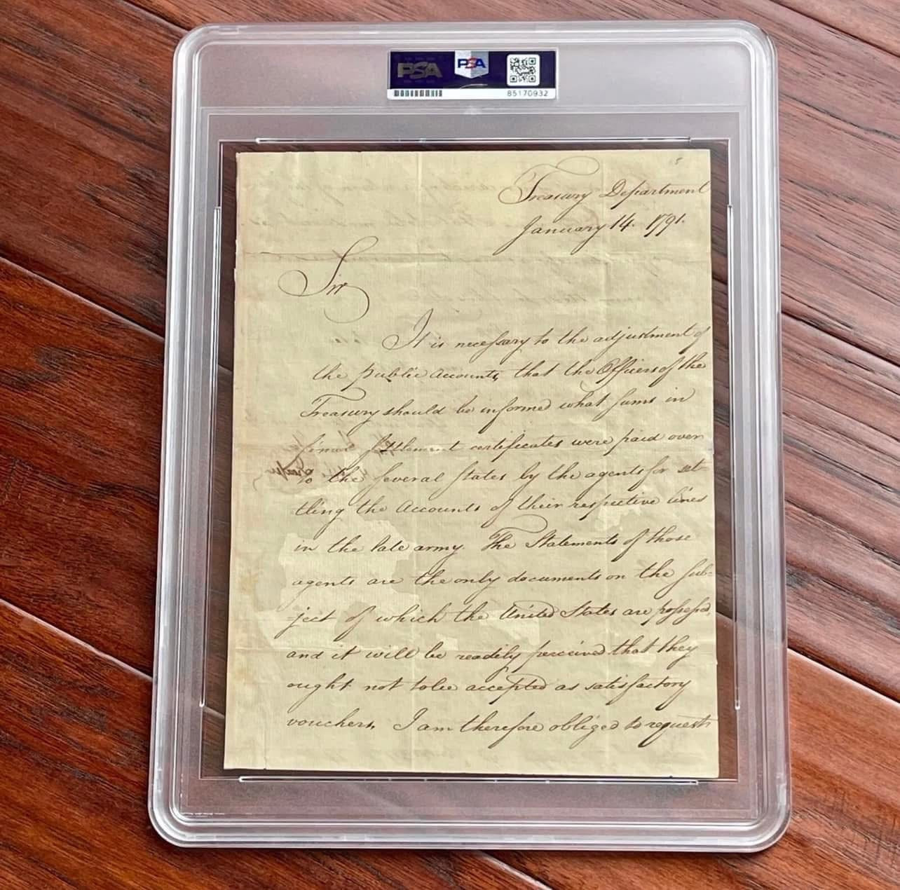 ALEXANDER HAMILTON * PSA * Letter Signed Settling Revolutionary War Veterans Pensions