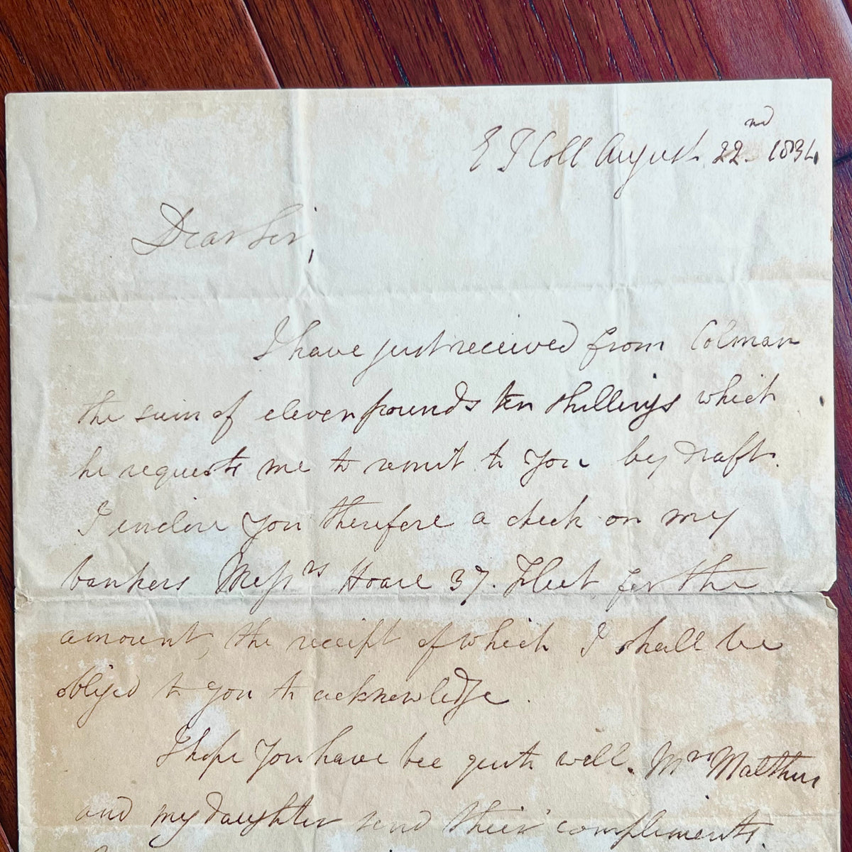 THOMAS ROBERT MALTHUS * BECKETT * HANDWRITTEN AUTOGRAPH LETTER SIGNED ECONOMIST
