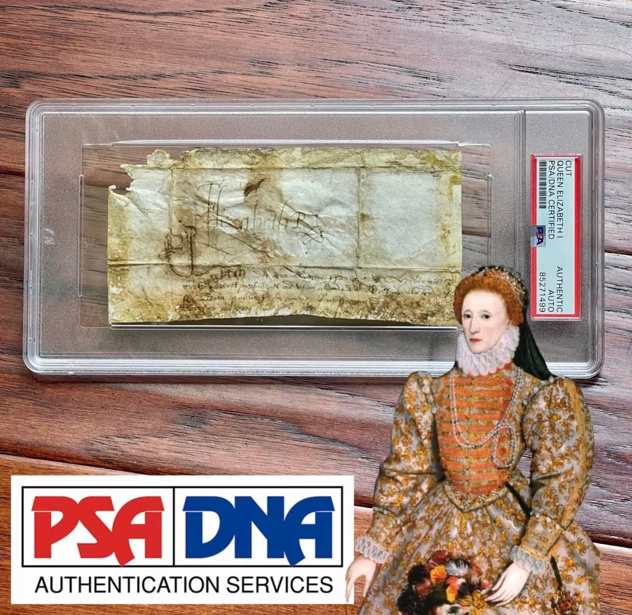 Queen Elizabeth I * PSA * Cut Signature Circa 1588 Autograph