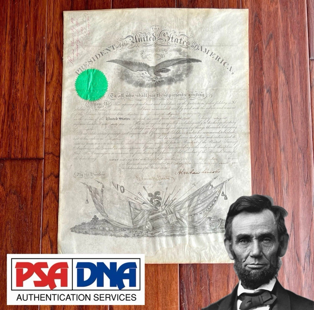 ABRAHAM LINCOLN * PSA * Signed Appointment for GETTYSBURG HERO Autograph 1863