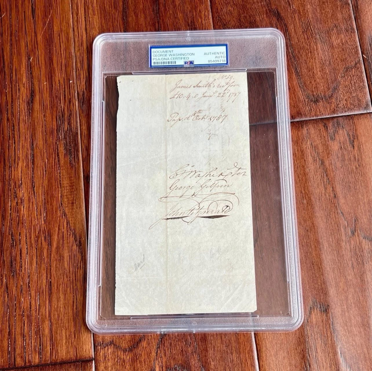 GEORGE WASHINGTON * PSA * Bold Full Signature Dated One Month After Signing the Constitution