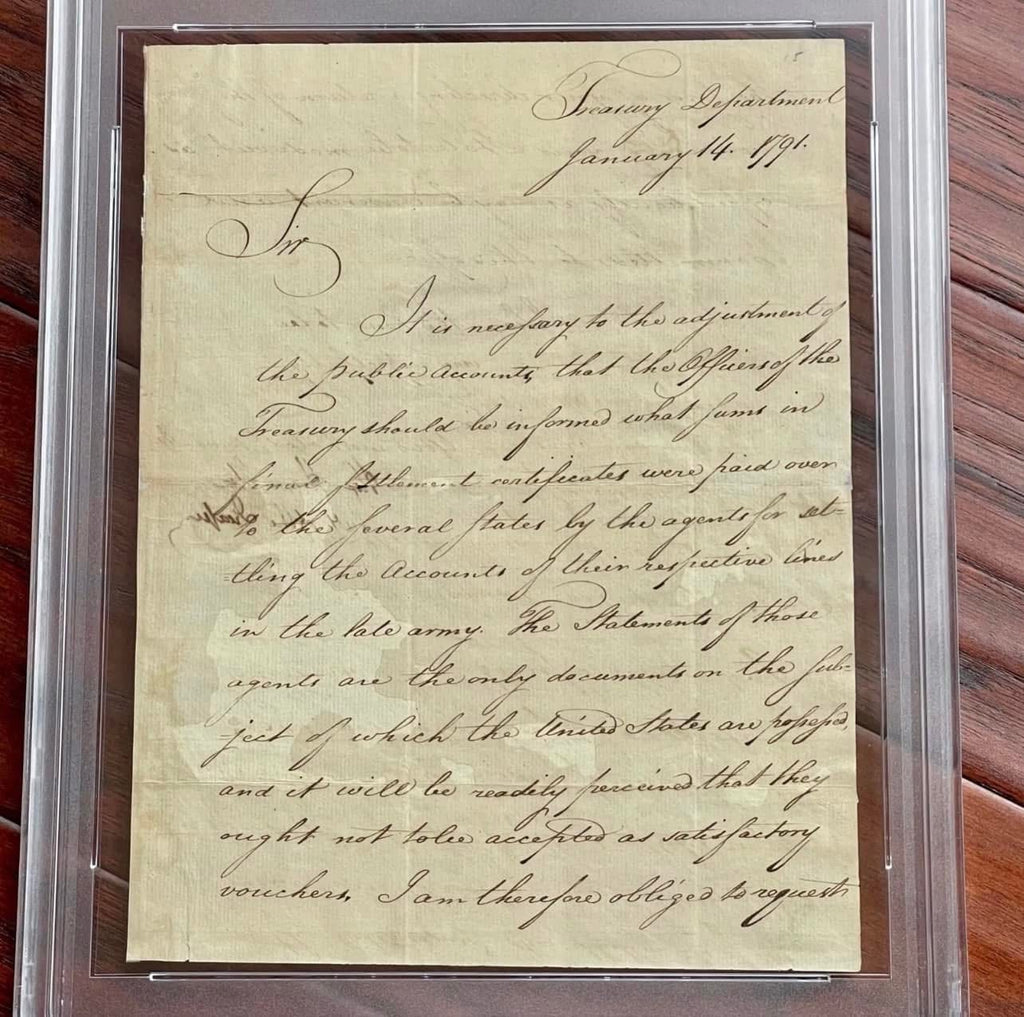 ALEXANDER HAMILTON * PSA * Letter Signed Settling Revolutionary War Veterans Pensions