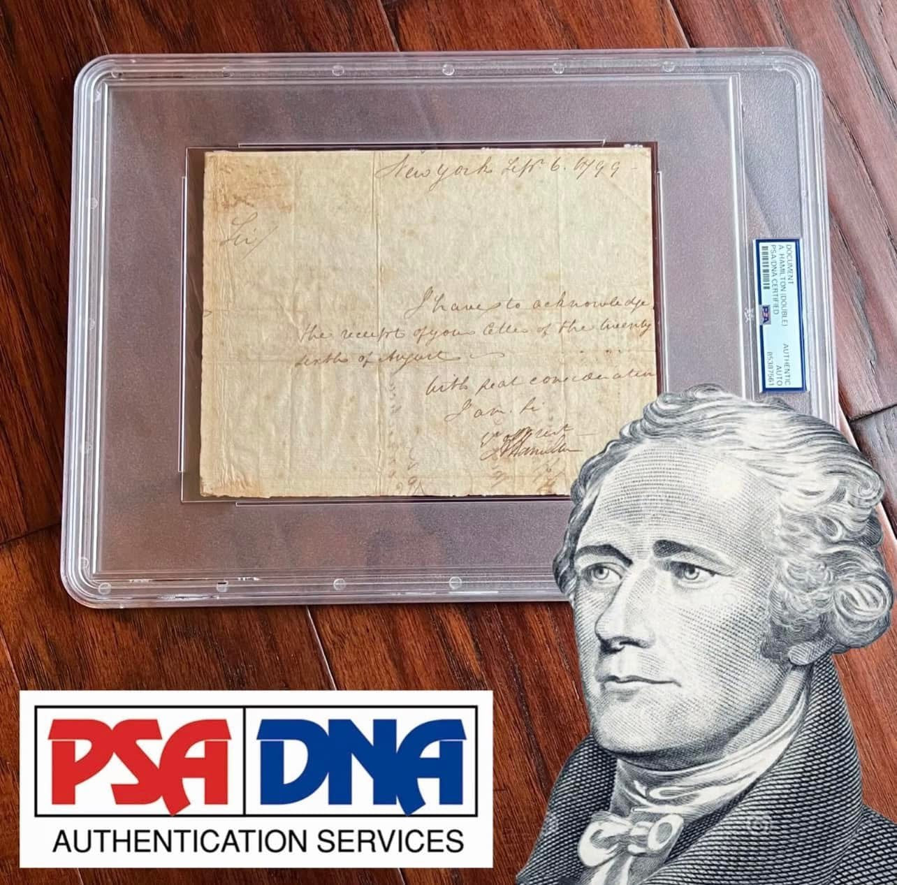 ALEXANDER HAMILTON * PSA * Twice Signed Letter While Serving as the Senior Officer in the US Army