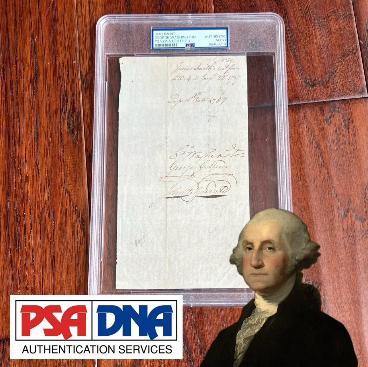 GEORGE WASHINGTON * PSA * Bold Full Signature Dated One Month After Signing the Constitution