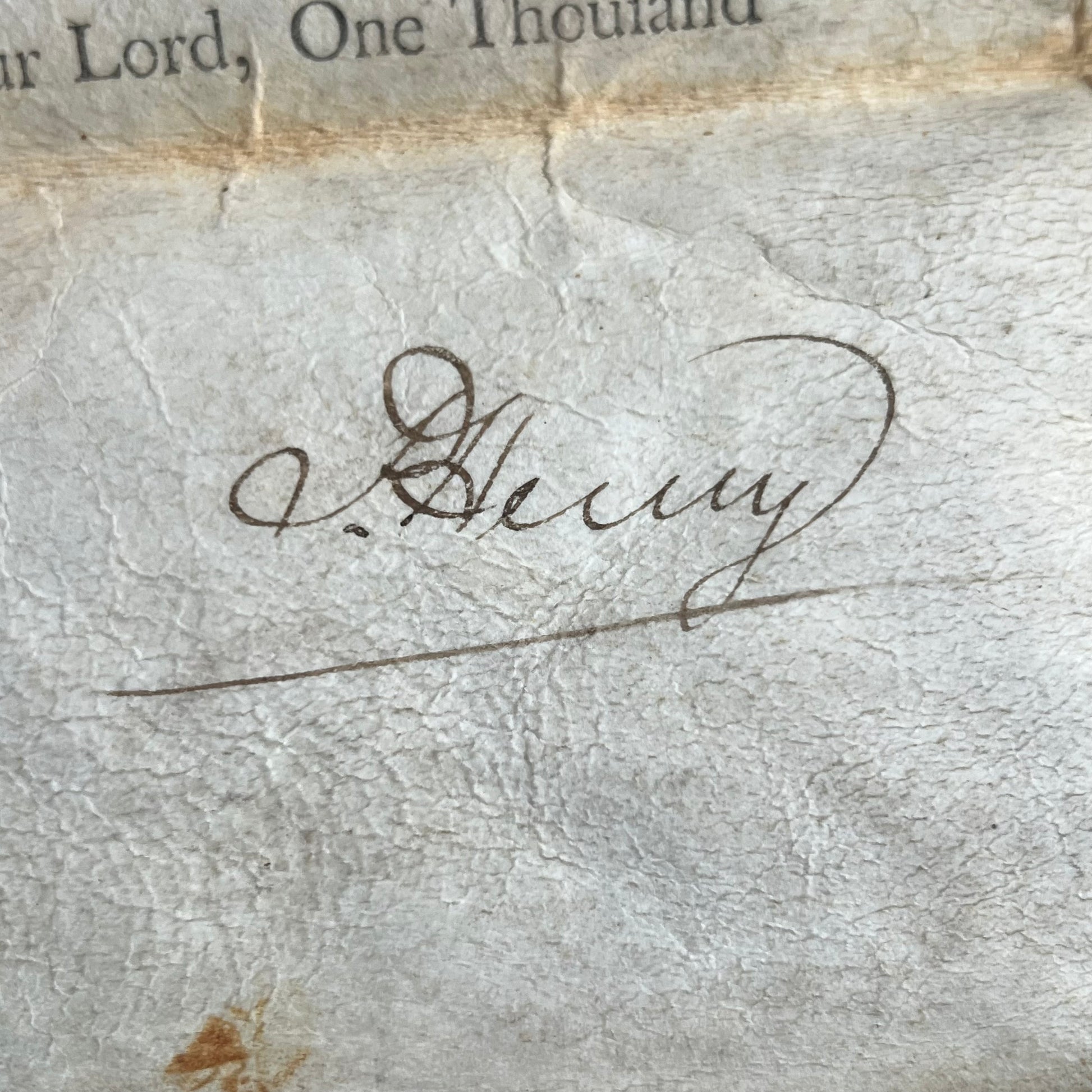 PATRICK HENRY * PSA * 1786 Signed Virginia Land Grant Document Autograph