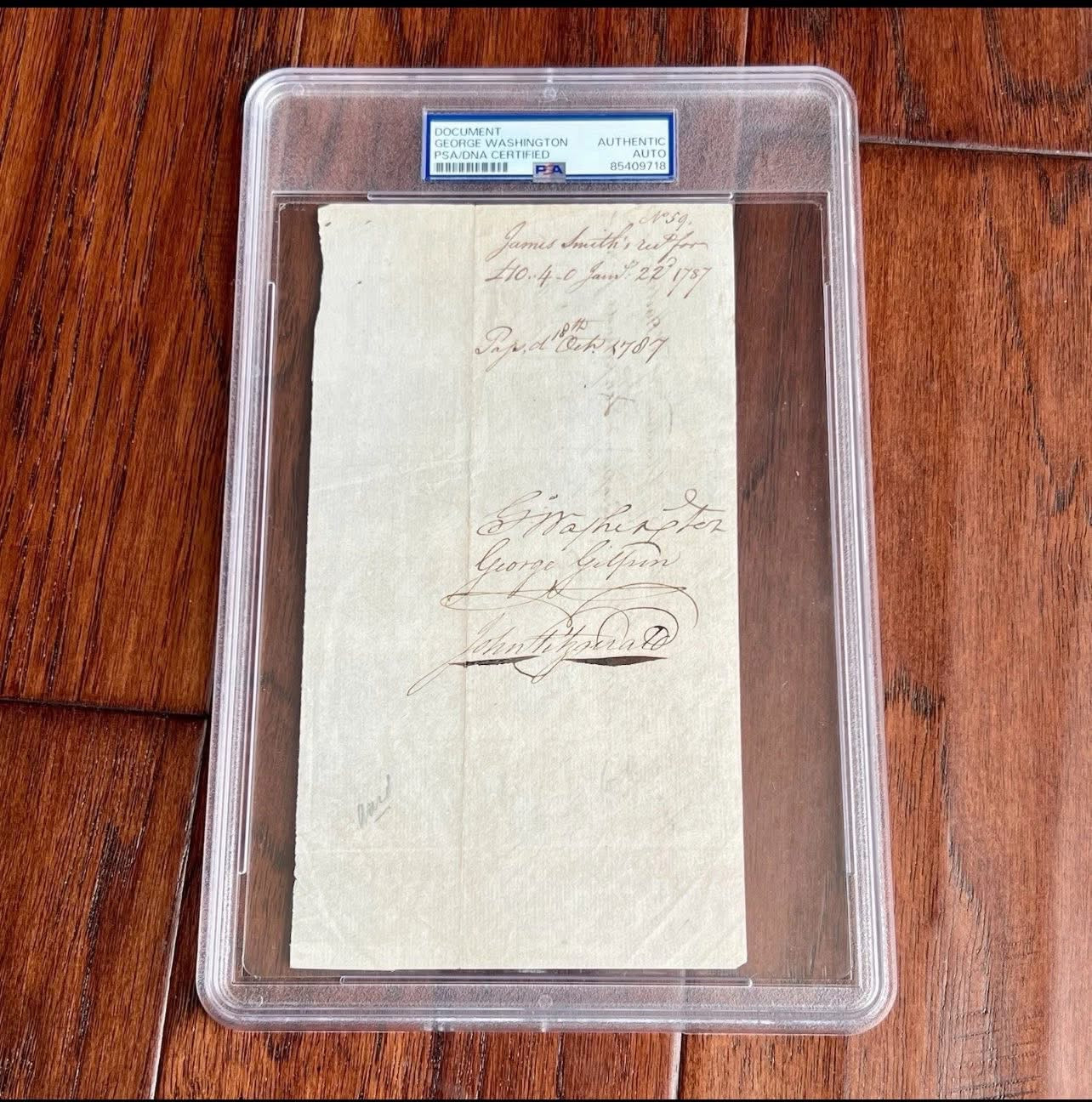 GEORGE WASHINGTON * PSA * Bold Full Signature Dated One Month After Signing the Constitution