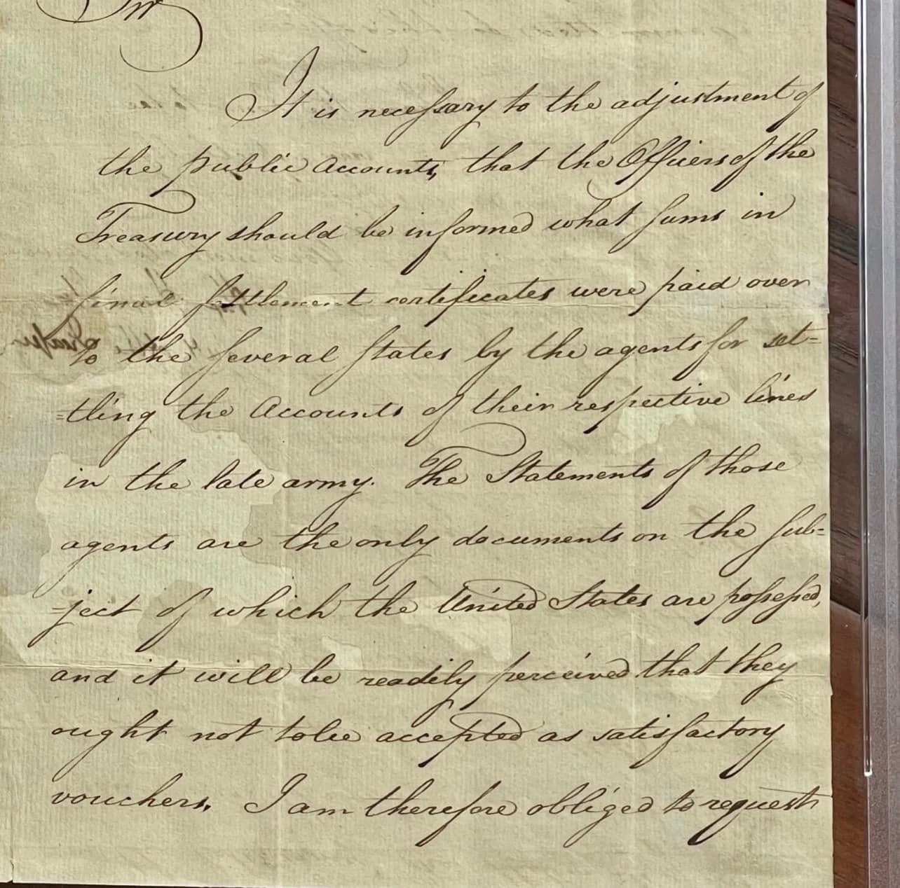 ALEXANDER HAMILTON * PSA * Letter Signed Settling Revolutionary War Veterans Pensions