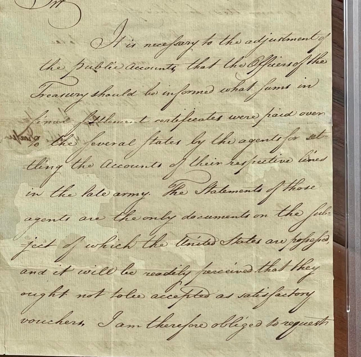ALEXANDER HAMILTON * PSA * Letter Signed Settling Revolutionary War Veterans Pensions