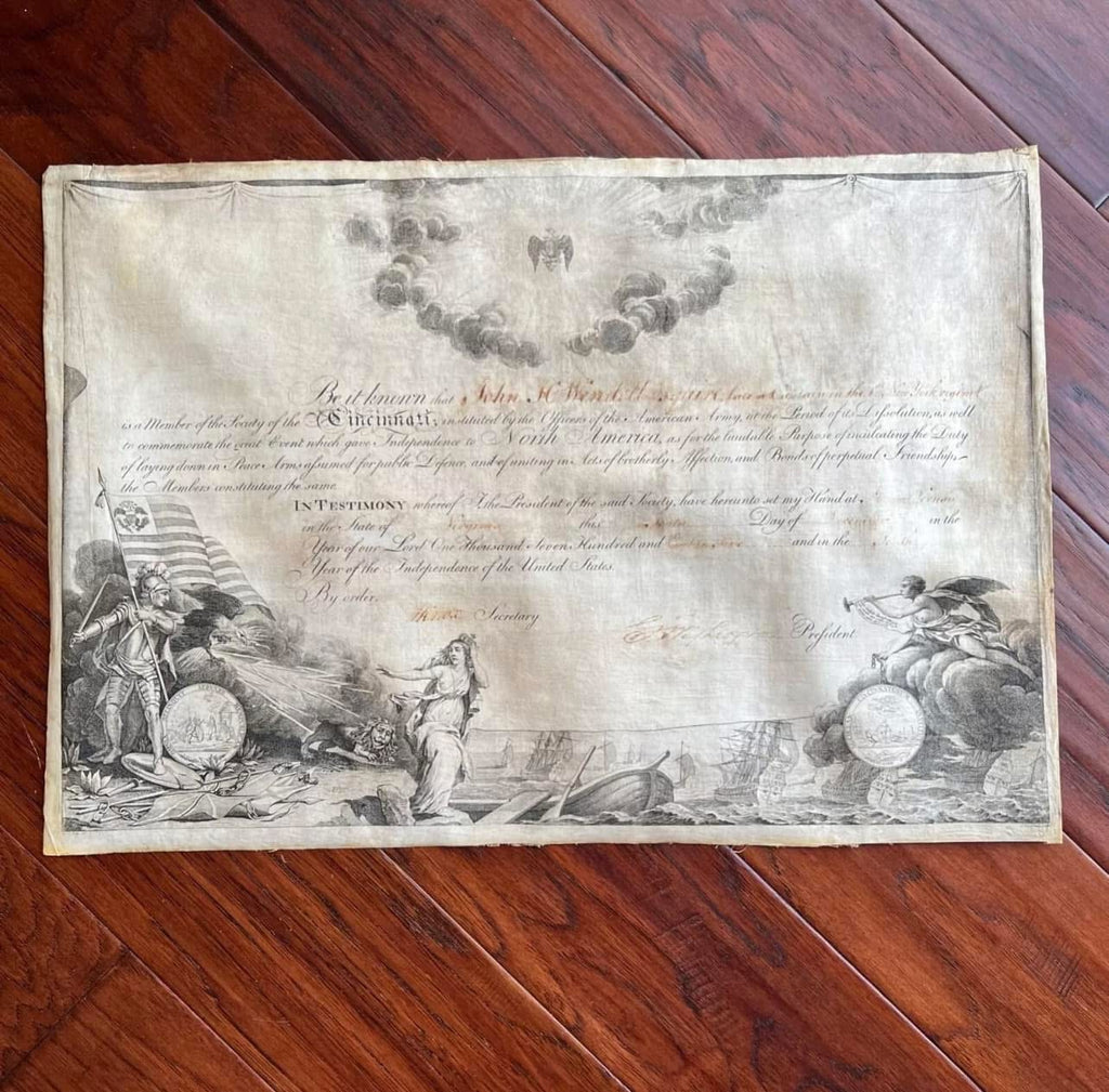 GEORGE WASHINGTON & HENRY KNOX * PSA * Beautiful Signed Society of Cincinnati Document Autograph