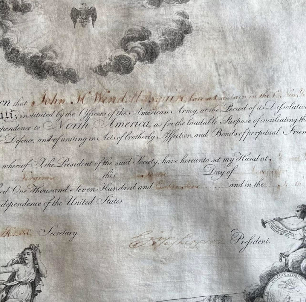 GEORGE WASHINGTON & HENRY KNOX * PSA * Beautiful Signed Society of Cincinnati Document Autograph