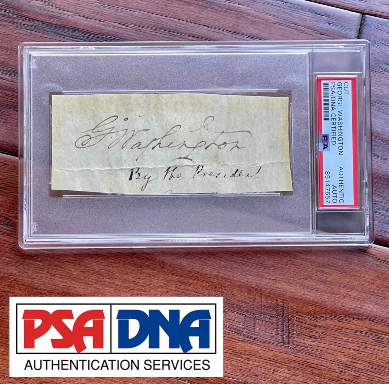 George Washington * PSA/DNA * Striking Cut Signature As President Autograph