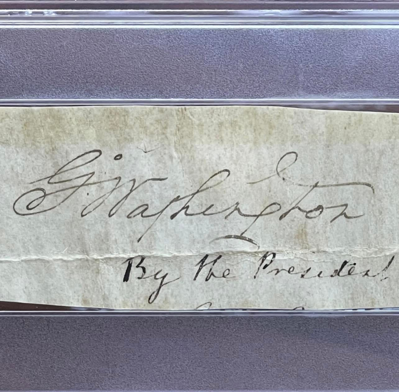 George Washington * PSA/DNA * Striking Cut Signature As President Autograph
