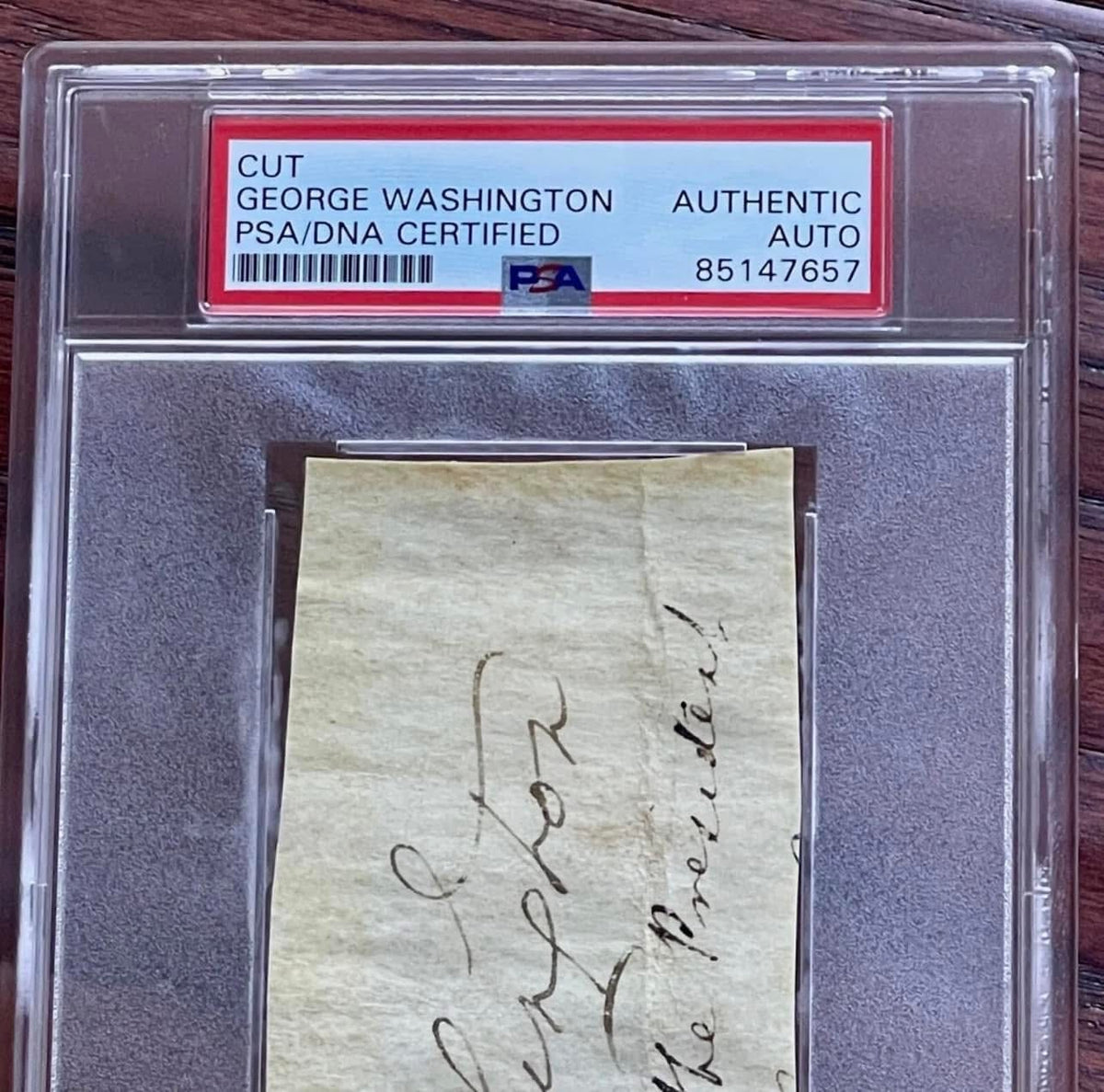 George Washington * PSA/DNA * Striking Cut Signature As President Autograph