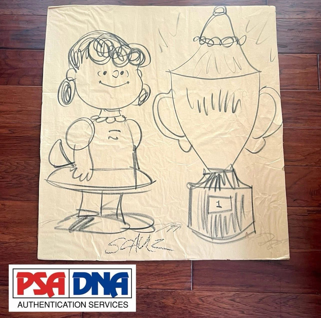 CHARLES SCHULZ * PSA * Massive Signed 30” x 32” Sketch of Lucy