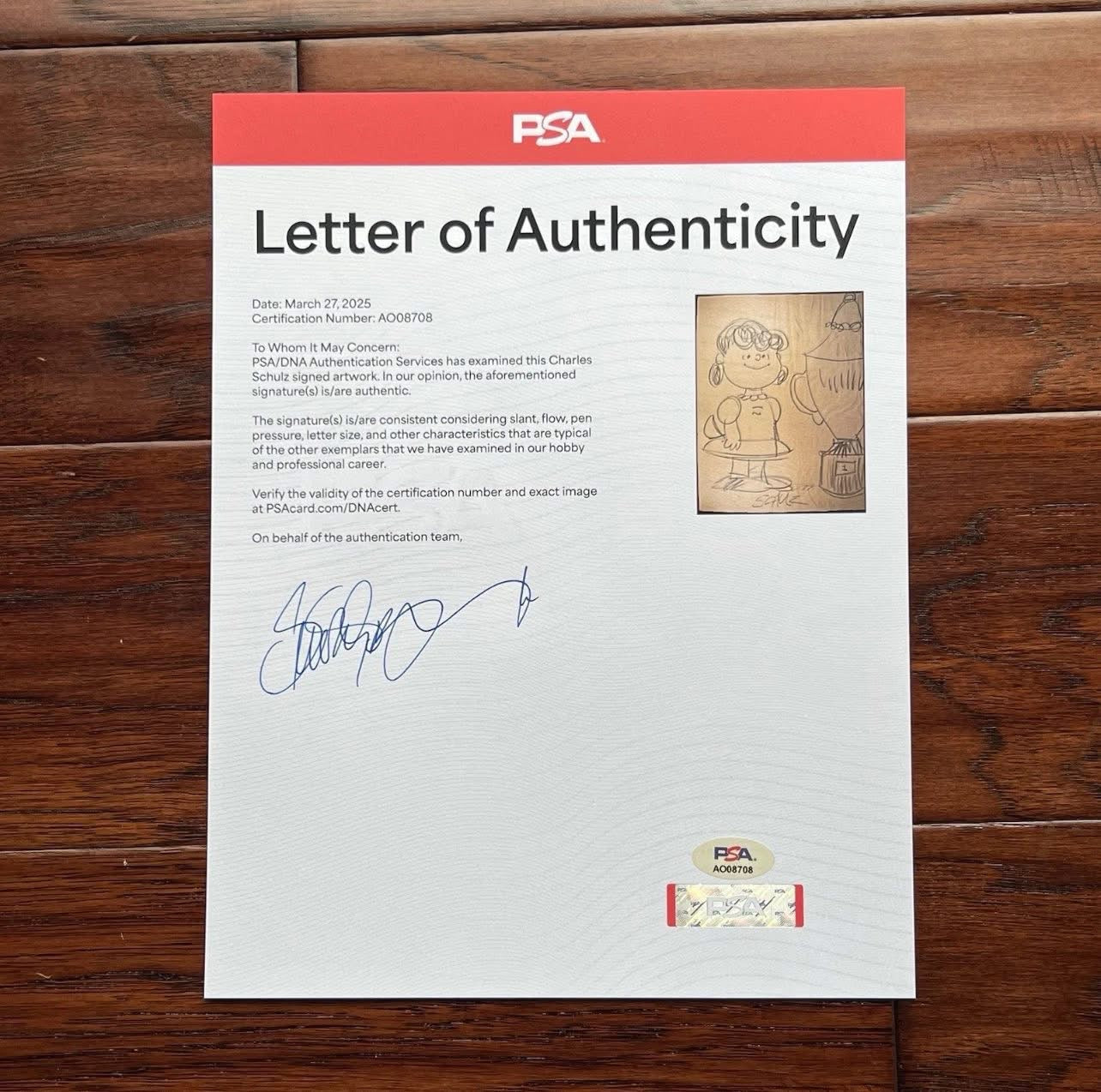 CHARLES SCHULZ * PSA * Massive Signed 30” x 32” Sketch of Lucy