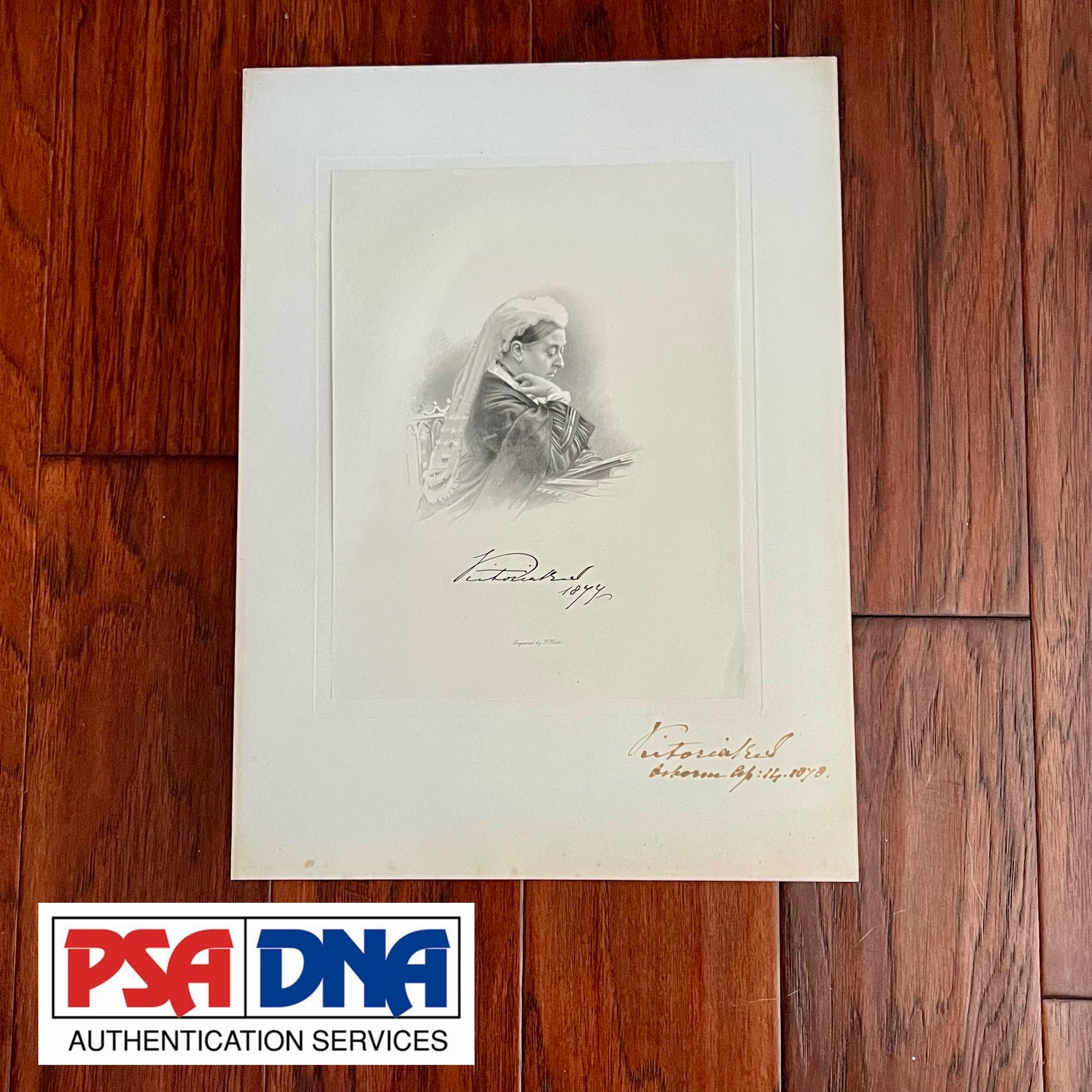 QUEEN VICTORIA * PSA * Autograph Oversized Engraving Portrait Signed * 1878