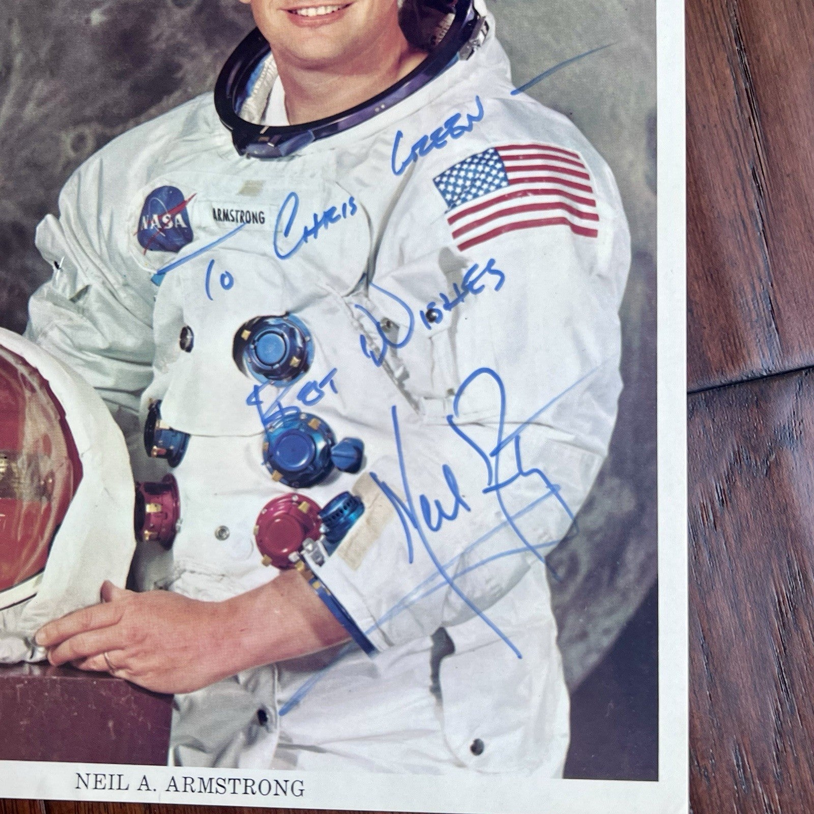NEIL ARMSTRONG * JSA * Autograph White Space Suit Photo Signed * Apollo 11