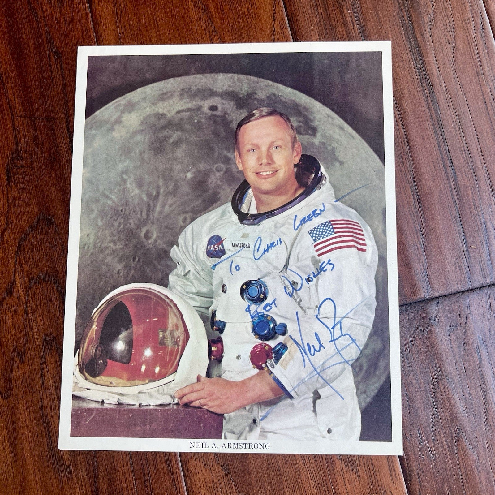 NEIL ARMSTRONG * JSA * Autograph White Space Suit Photo Signed * Apollo 11