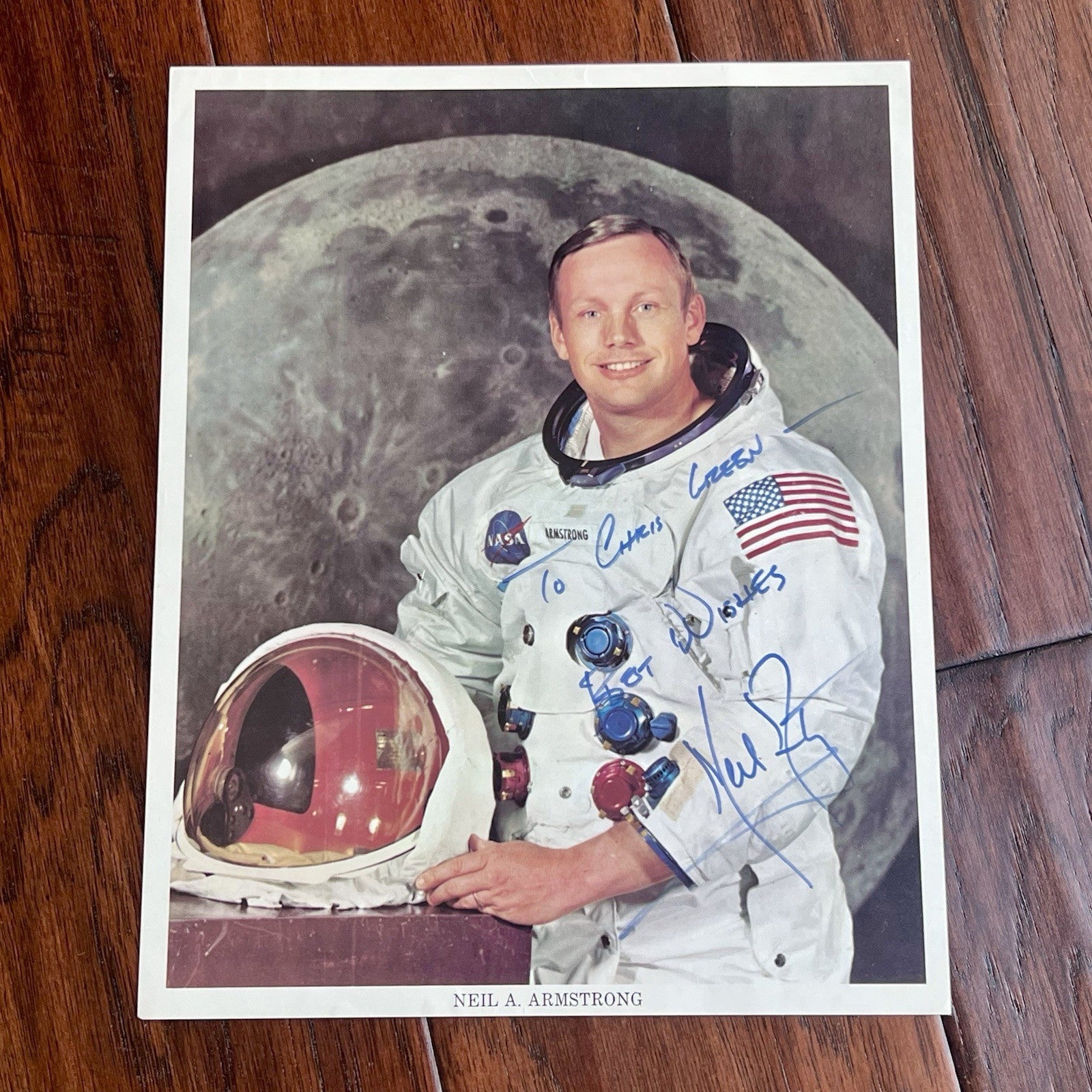NEIL ARMSTRONG * JSA * Autograph White Space Suit Photo Signed * Apollo 11